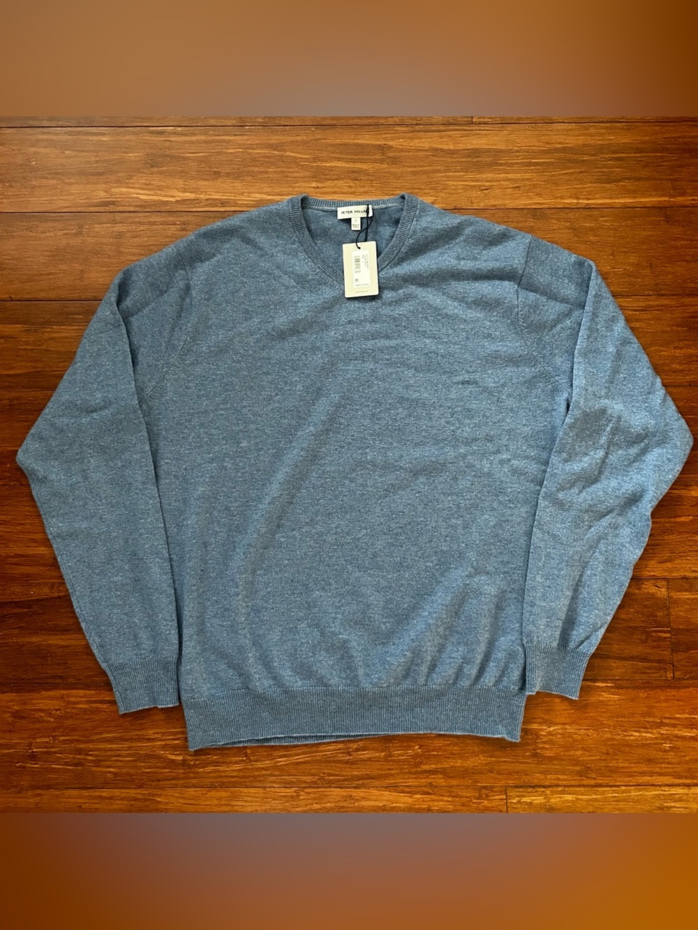 PETER MILLAR Heritage 100% Cashmere Sweater V-Neck Navy Blue Size Large NWT